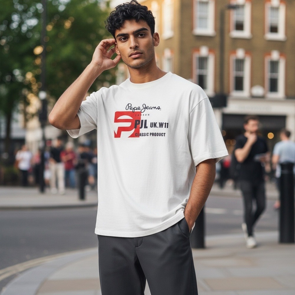 Vintage Pepe Jeans London White T Shirt 113 Graphic Print Men's 2XL